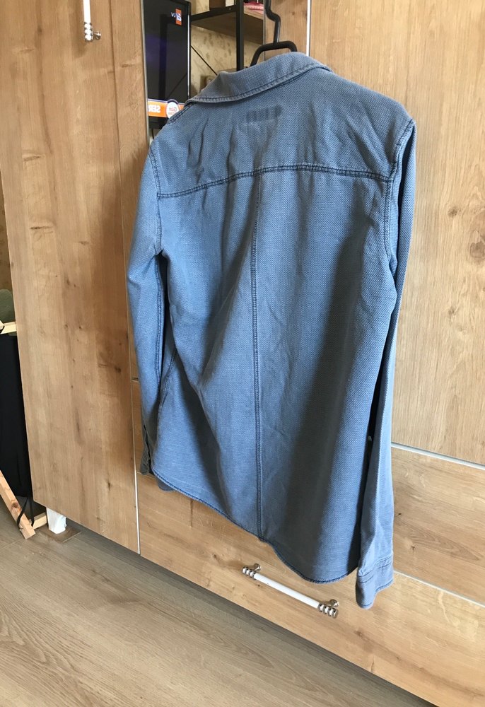 Erkek Mavi Denim Düğmeli Gömlek - Görsel 2