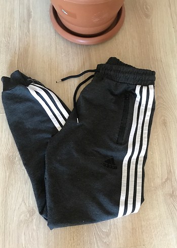 Erkek Adidas Siyah Pamuklu Rahat Eşofman Altı - Görsel 2