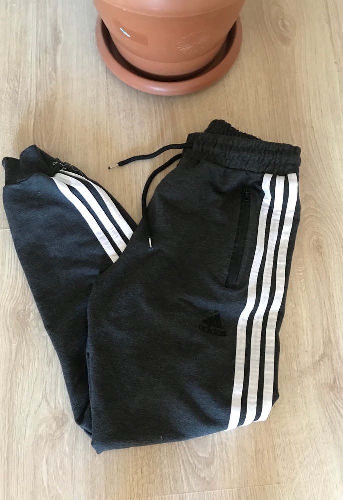 Erkek Adidas Siyah Pamuklu Rahat Eşofman Altı - Görsel 2