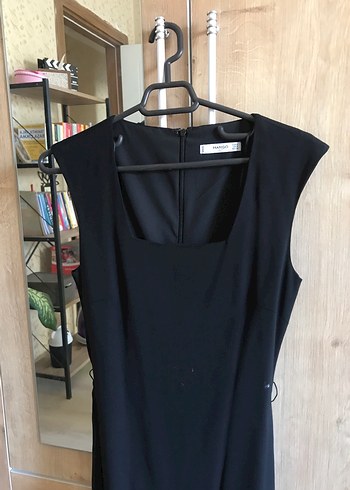 Siyah Kolsuz Uzun Mango elbise - Görsel 2