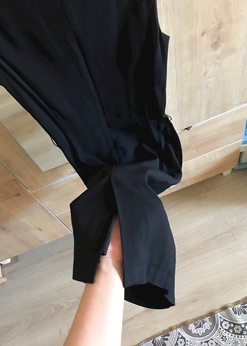 Siyah Kolsuz Uzun Mango elbise - Görsel 4