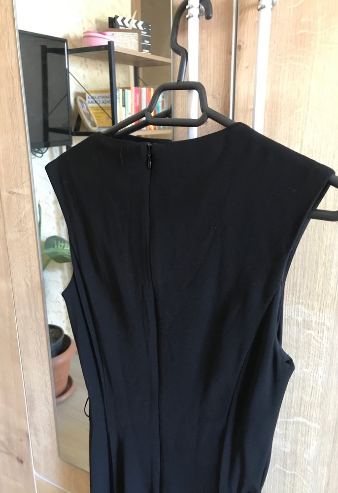 Siyah Kolsuz Uzun Mango elbise - Görsel 5