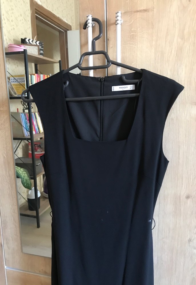 Siyah Kolsuz Uzun Mango elbise - Görsel 2