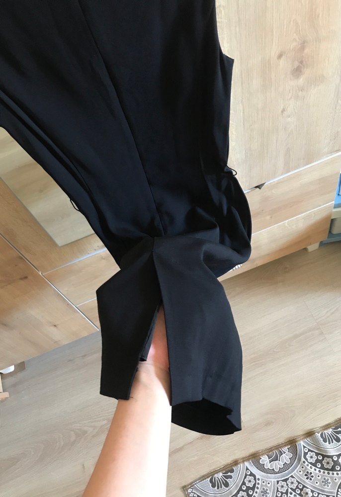 Siyah Kolsuz Uzun Mango elbise - Görsel 4