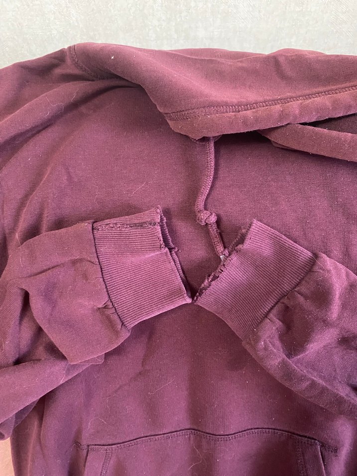 Bordo Kapüşonlu Salaş  Sweatshirt - Görsel 2