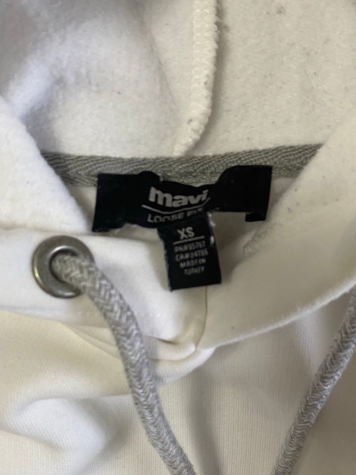 Beyaz Basic Sweatshirt - Görsel 4