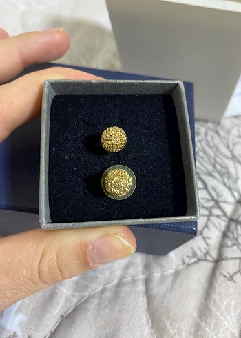 Altın Renkli Simli Midi Küpe - Görsel 2