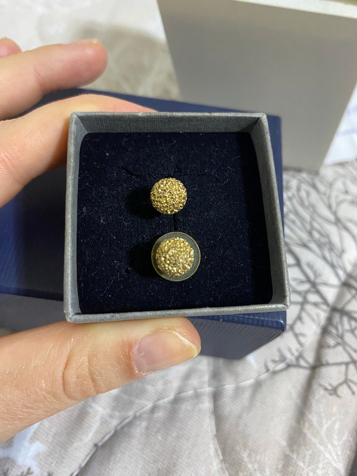 Altın Renkli Simli Midi Küpe - Görsel 2