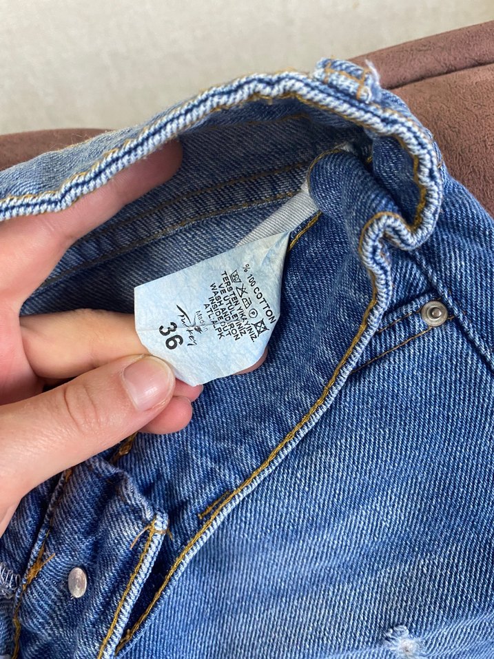 Kadın Mavi Bol Kesim Denim Jean - Görsel 2