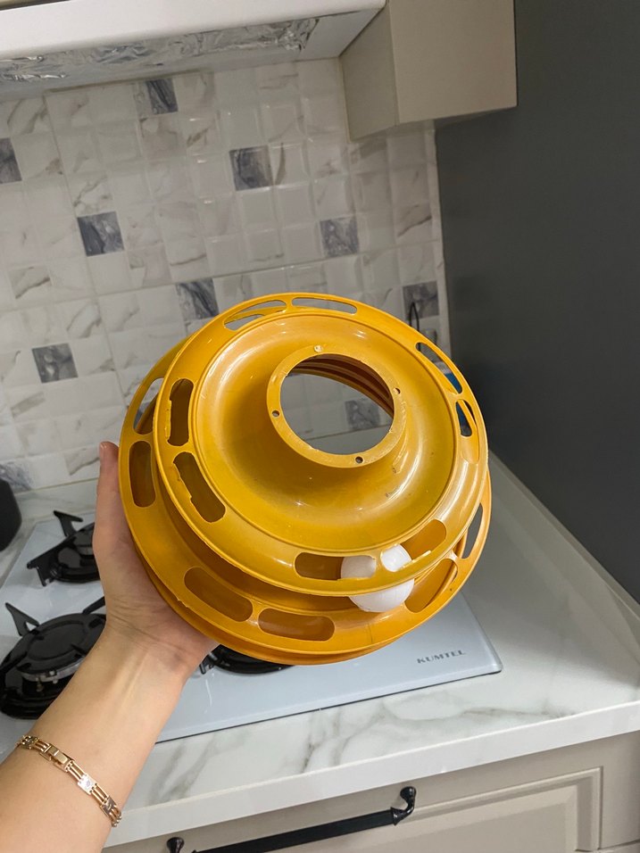 Sarı Kedi Oyuncağı Toplu Döner Oyun - Görsel 2