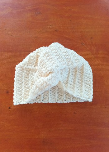 Beyaz Örgü Bohem Kadın Bere - Görsel 5