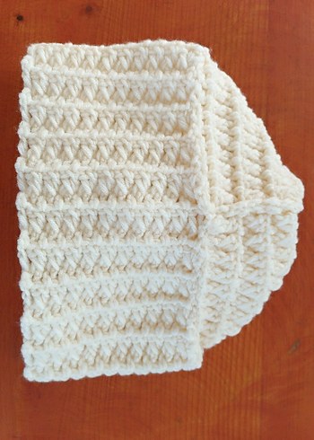 Beyaz Örgü Bohem Kadın Bere - Görsel 6