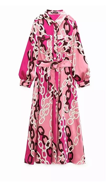 xs Beden Zara kemerli maxi şık elbise