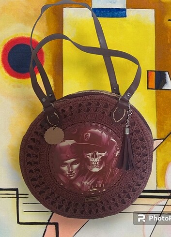 Beden bordo Renk Hasir canta sifir handmade