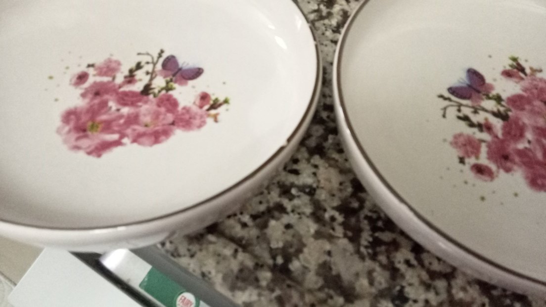 Pembe Çiçek Desenli Yemek Tabağı - Görsel 4