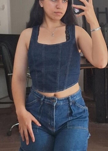Askılı kot crop