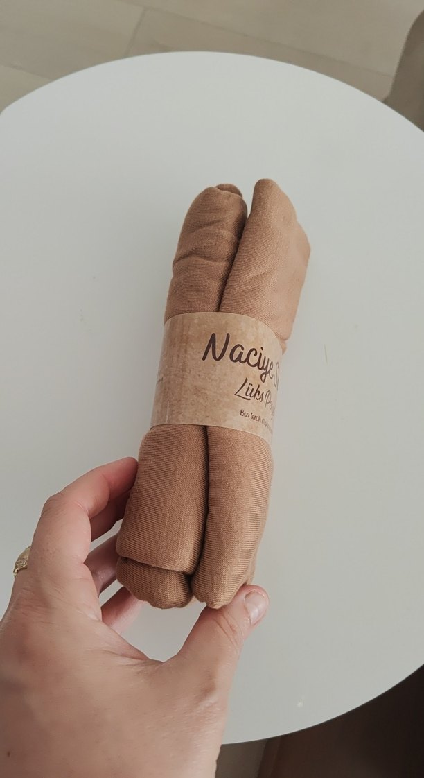 Karamel renkli penye şal - Görsel 4