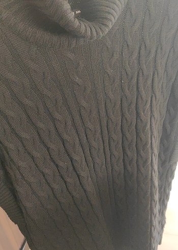 Siyah Boğazlı Kolsuz Örgü Kadın Kazak - Görsel 5