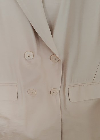 Bej Kadın keten Blazer Ceket - Görsel 4