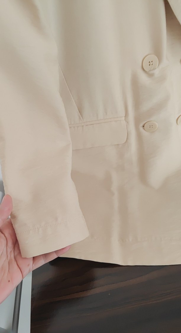 Bej Kadın keten Blazer Ceket - Görsel 5