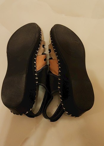 Kemerli Zebra Desenli Kadın Dolgu Topuk Sandalet - Görsel 6