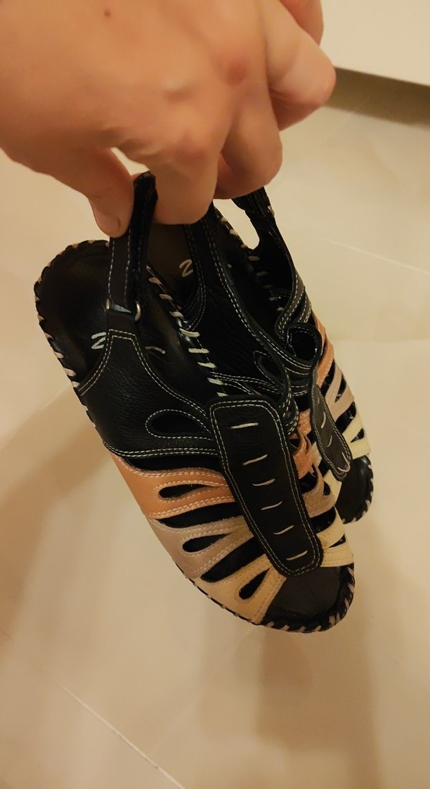 Kemerli Zebra Desenli Kadın Dolgu Topuk Sandalet - Görsel 5