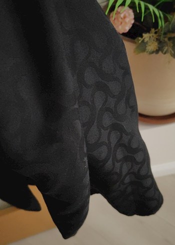 siyah kendinden desenli şal - Görsel 5