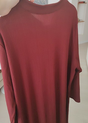 Bordo Düğmeli Kadın Uzun tunik - Görsel 5