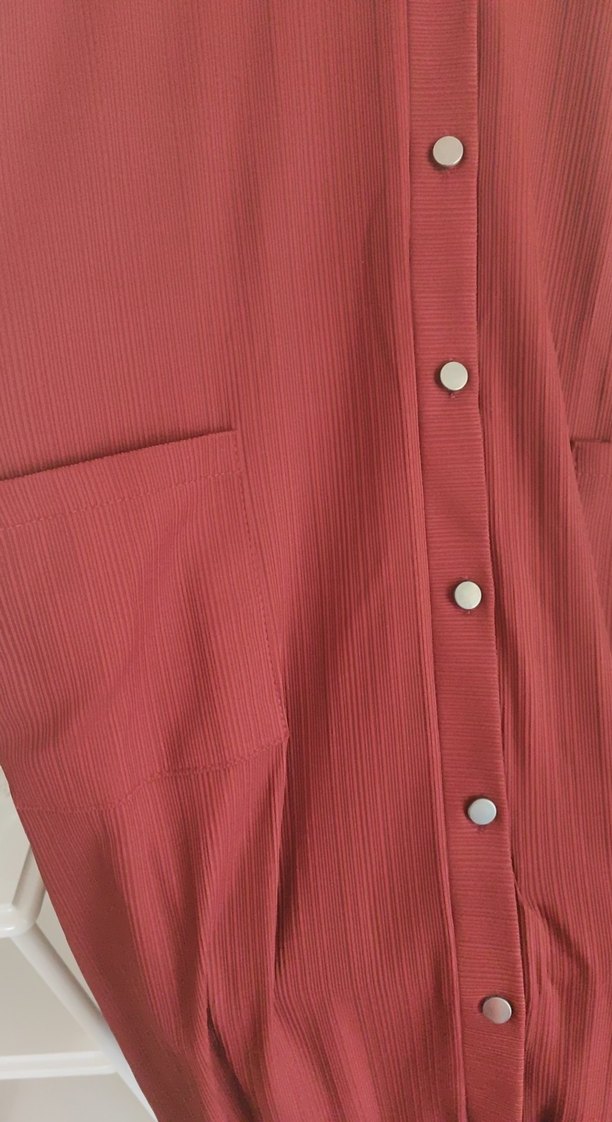 Bordo Düğmeli Kadın Uzun tunik - Görsel 3