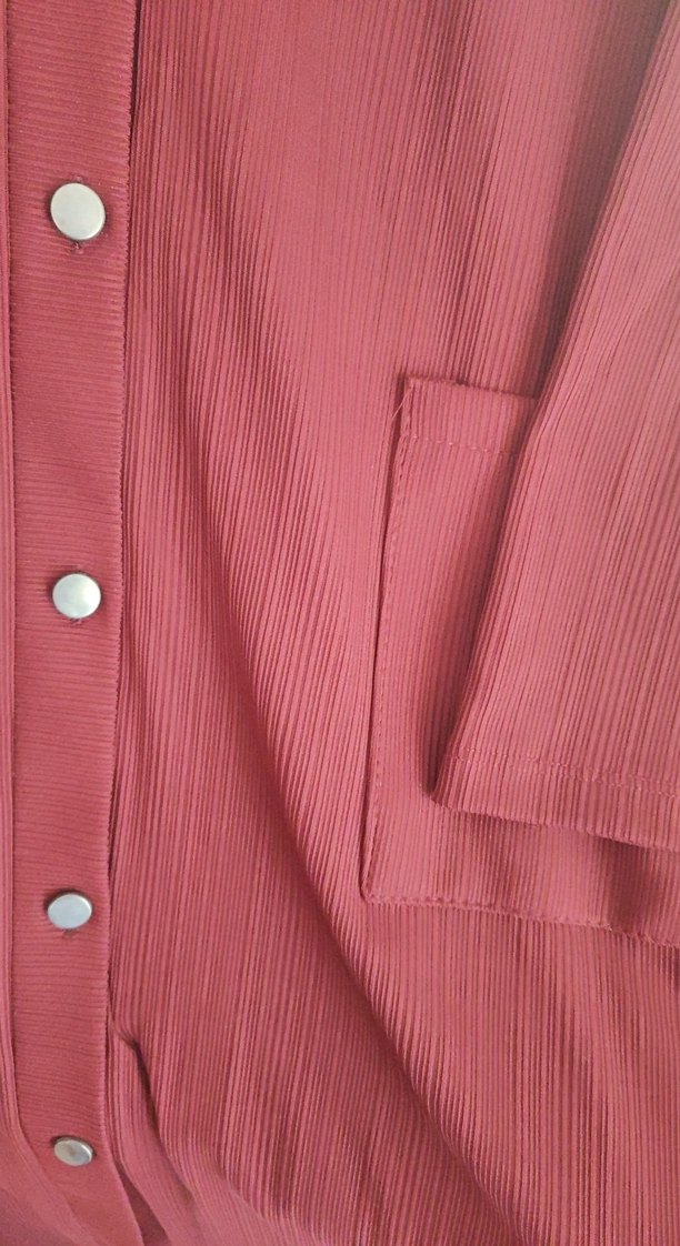 Bordo Düğmeli Kadın Uzun tunik - Görsel 2