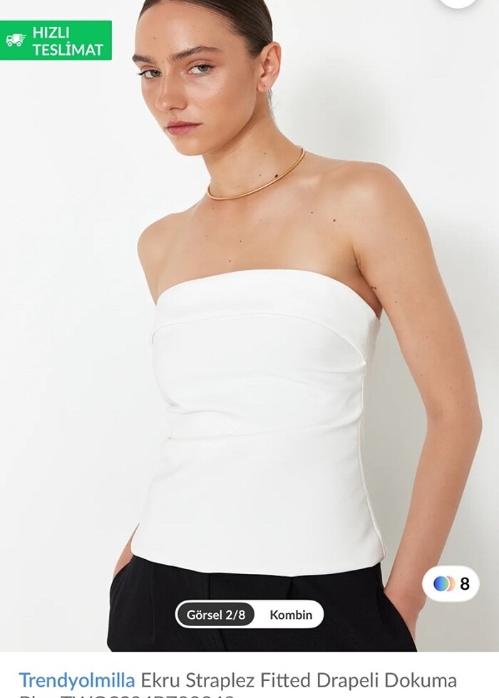 Straplez bluz - Görsel 3