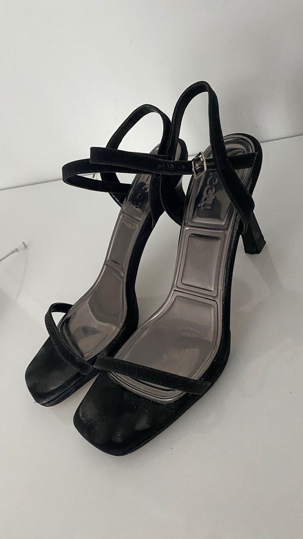 Klasik Siyah Yılan Desenli Stiletto Topuklu Ayakkabı - Görsel 2