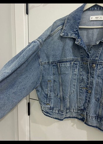 Düğmeli Mavi Kadın Denim Ceket - Görsel 3