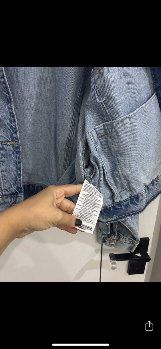 Düğmeli Mavi Kadın Denim Ceket - Görsel 4