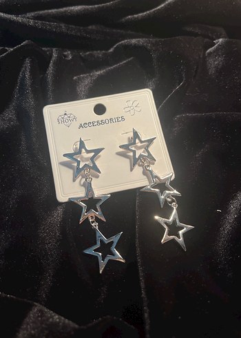 Gri Sıralı Yıldız Rock Punk Küpe - Görsel 2