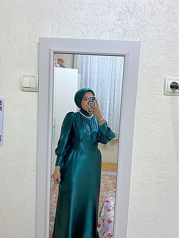 xl Beden yeşil Renk Tesettür abiye