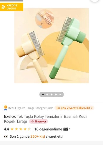 Bej Pastel Kedi Tüy Tarağı - Görsel 5