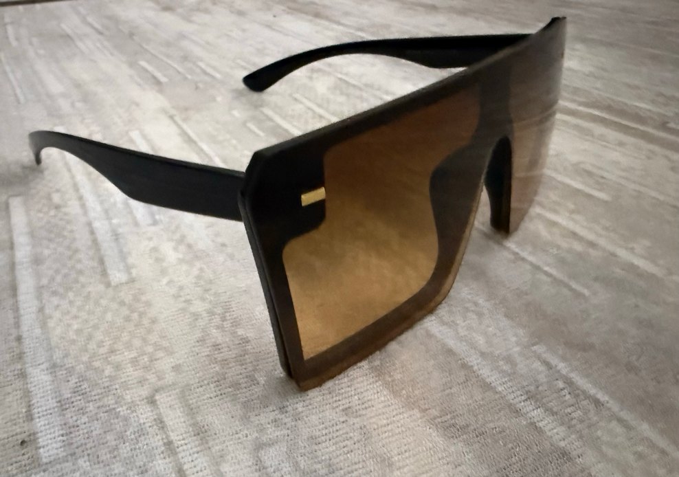 Şeffaf Kahverengi Sokak Stili Kadın Güneş Gözlüğü - Görsel 5