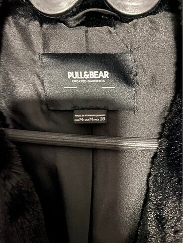 pull and bear suni kürk mont - Görsel 3