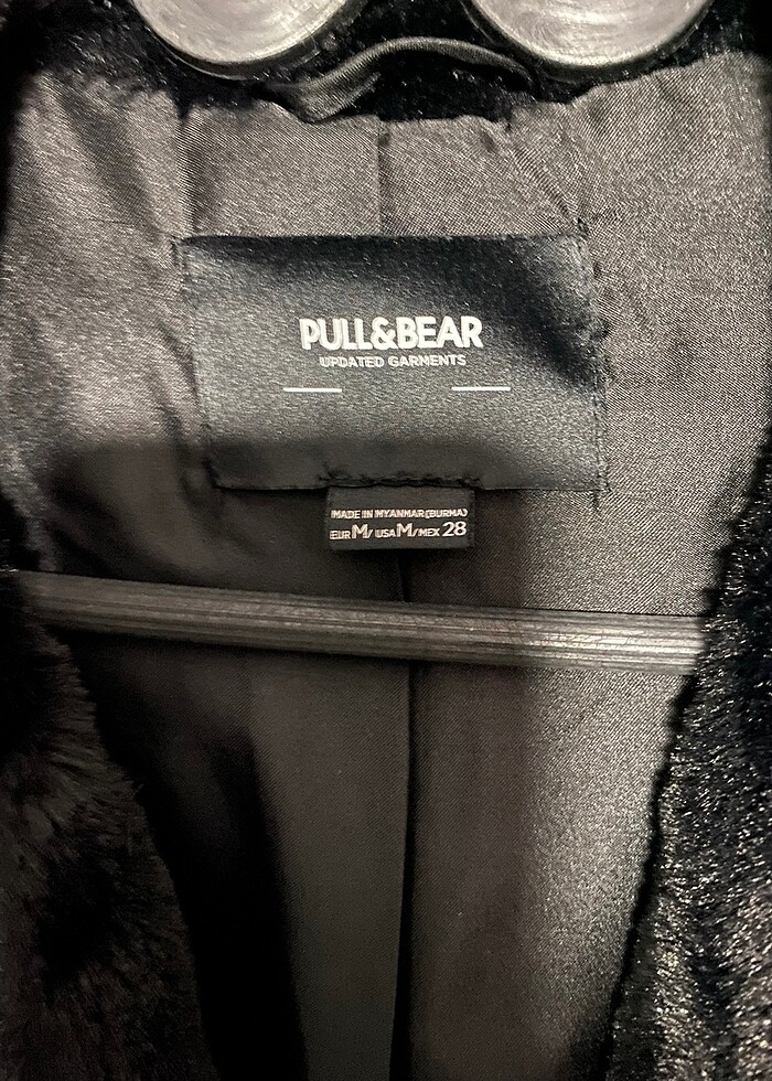 pull and bear suni kürk mont - Görsel 3