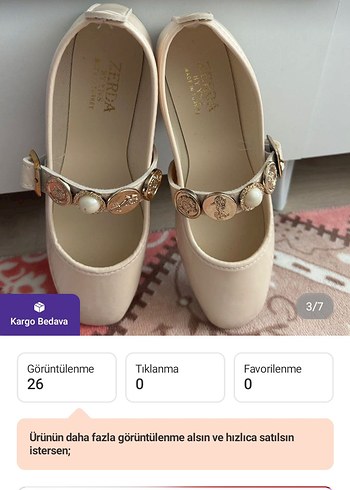 H&M Beyaz Kadınk Tokalı Babet