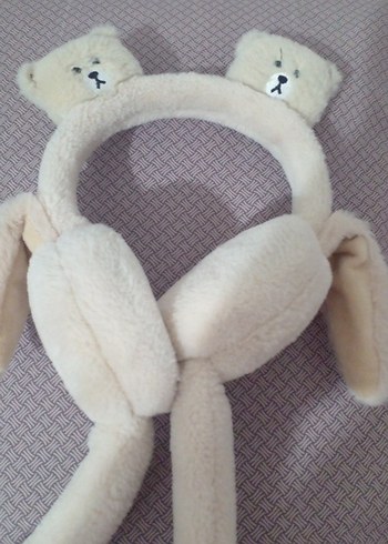 Bej Peluş Ayıcık Kulak  Tutucu - Görsel 4