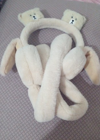 Bej Peluş Ayıcık Kulak  Tutucu - Görsel 5