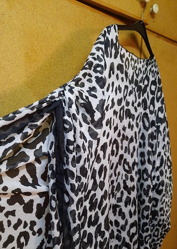 Venice Beach Gri Leopar Desenli Kadın PAREO