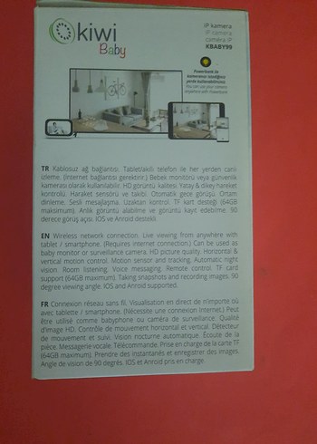  Beden Renk Beyaz Okiwi Bebek Kamerası ve Monitör