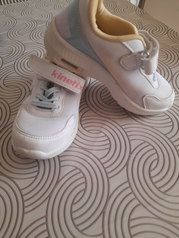 Kız Çocuk Beyaz Spor Ayakkabı Velcro - Görsel 4