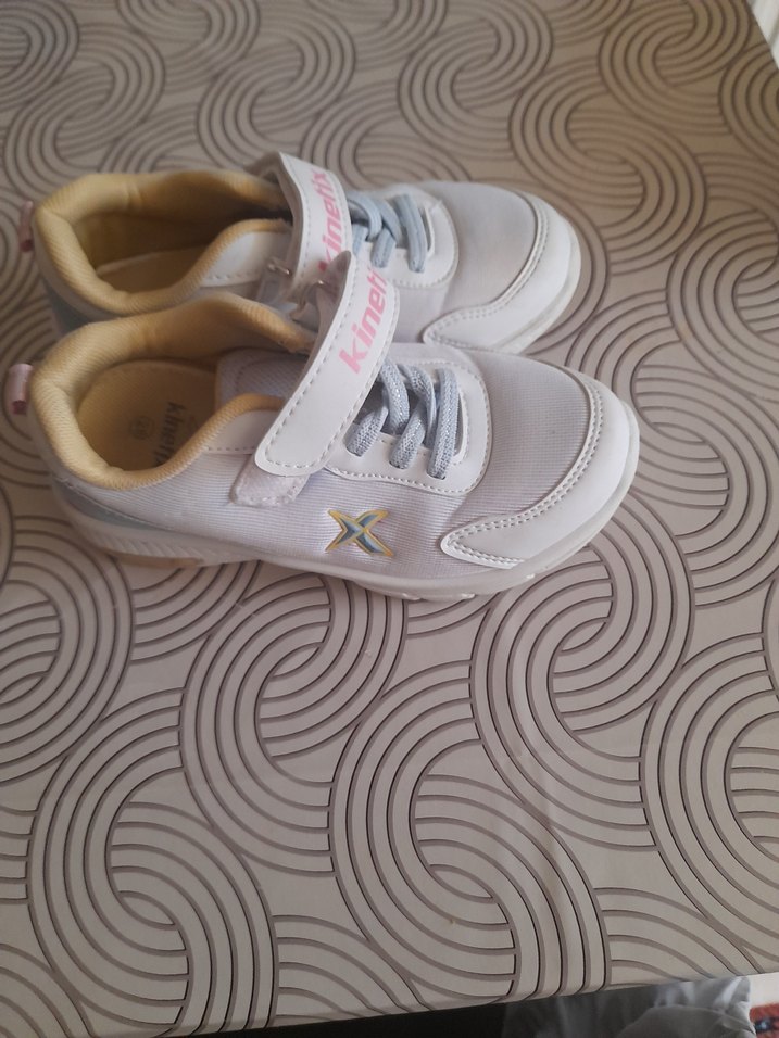 Kız Çocuk Beyaz Spor Ayakkabı Velcro - Görsel 5