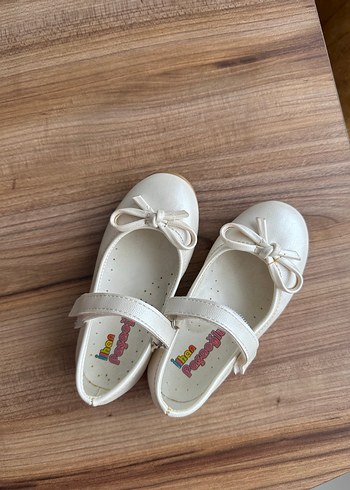 Kız Çocuk Beyaz Fiyonk Detaylı Babet ,içten destekli - Görsel 3