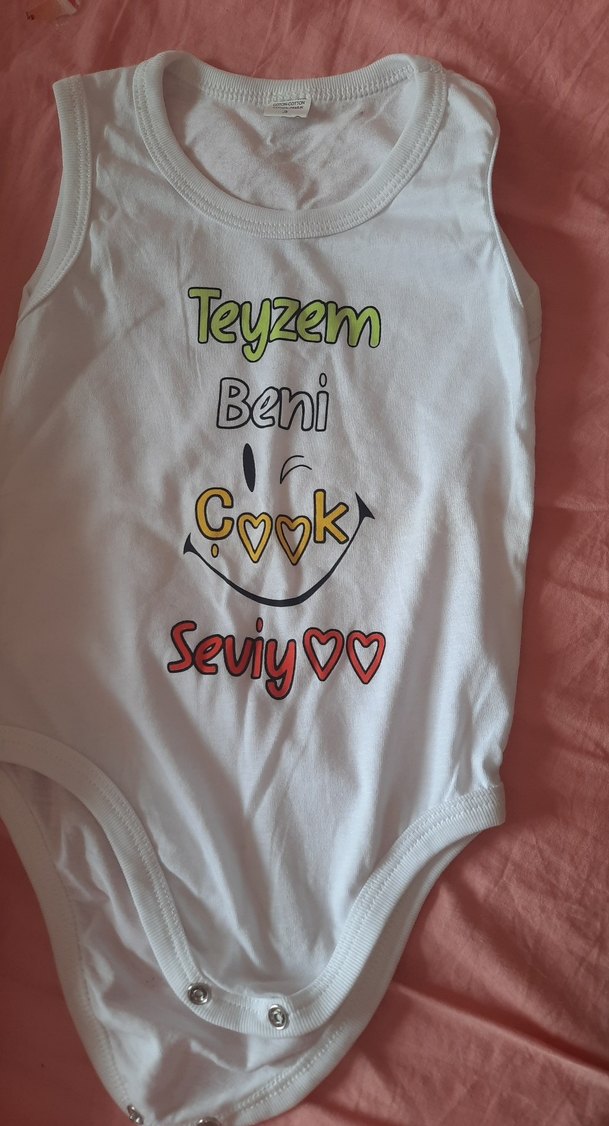 Renkli Baskılı Dantelli Kolsuz Bebek Body - Görsel 2