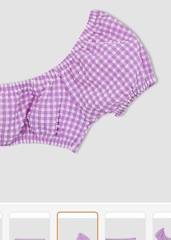 Defacto Mor Ekoseli Kız Bikini Takımı